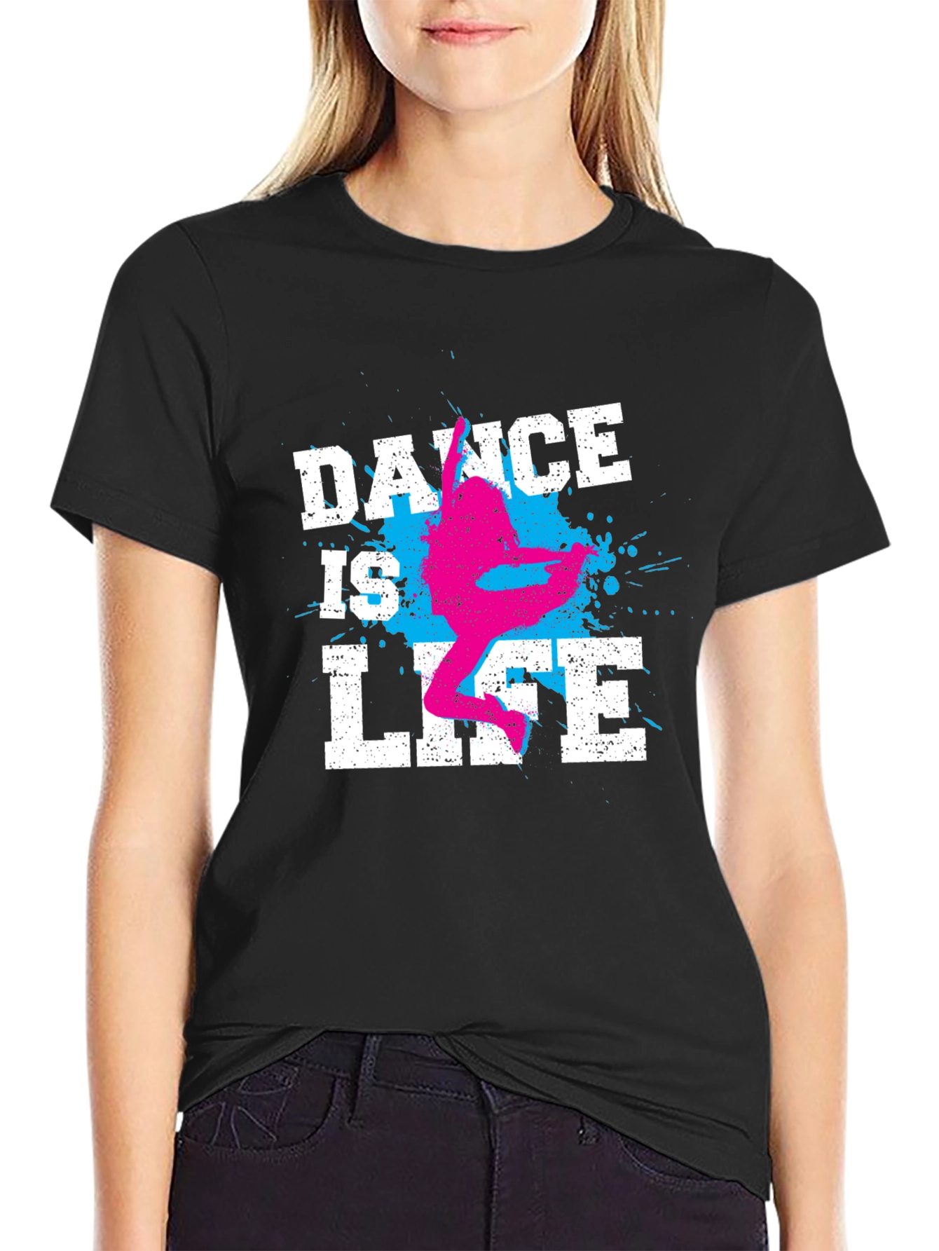 Dance Is Life Graphic Tee - Black Cotton T-Shirt