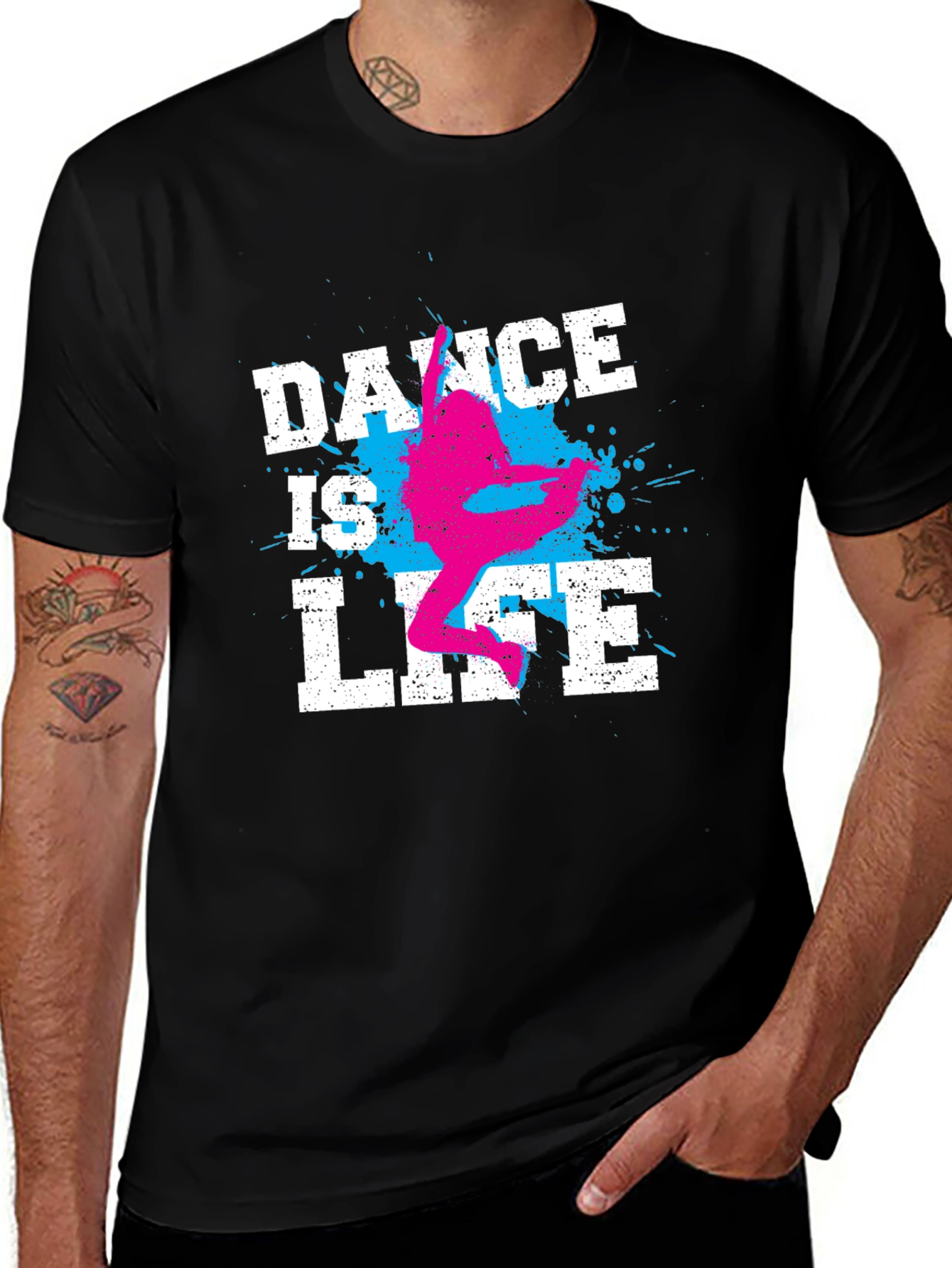 Dance Is Life Graphic Tee - Black Cotton T-Shirt
