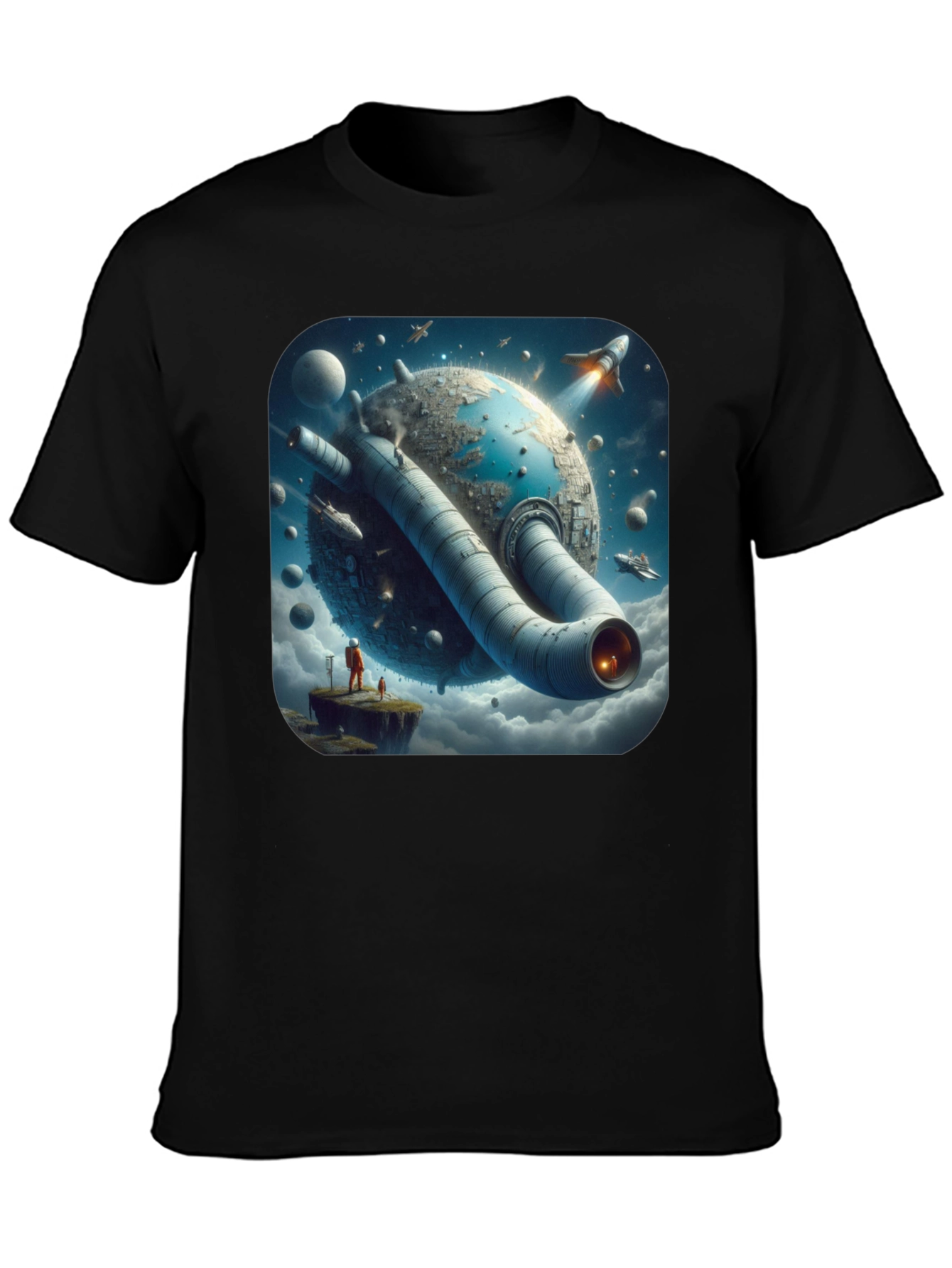 Sci-Fi Planet T-Shirt - Futuristic Graphic Tee