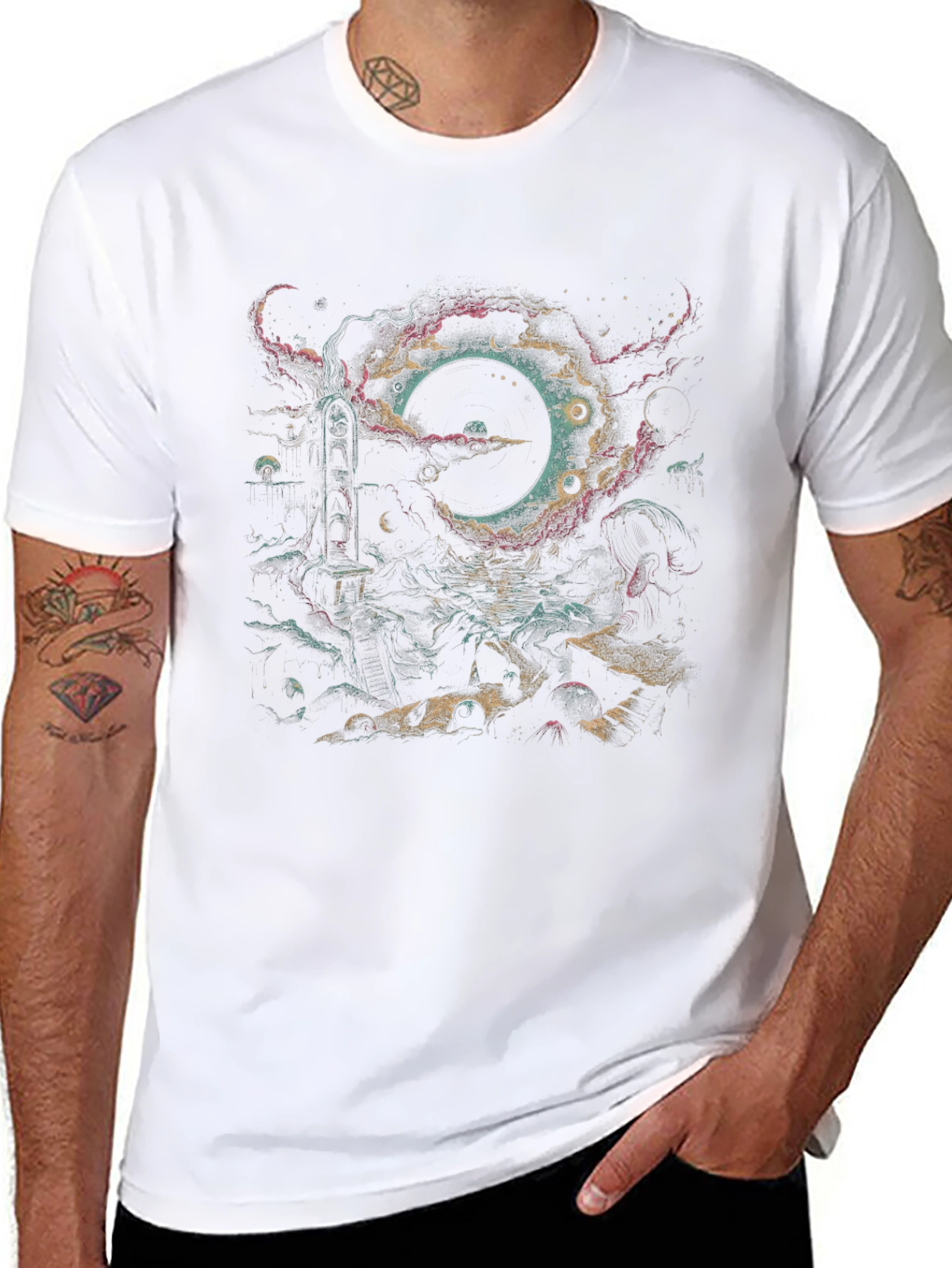 Cosmic Eclipse Graphic Tee - Stylish Black T-Shirt