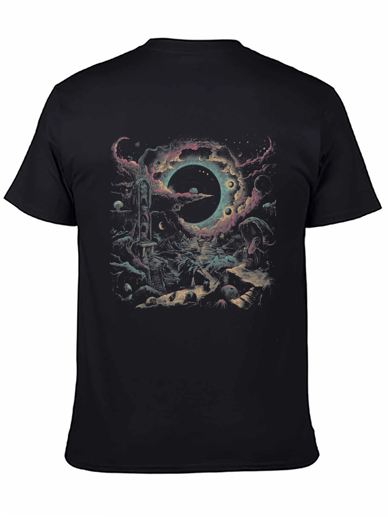 Cosmic Eclipse Graphic Tee - Stylish Black T-Shirt