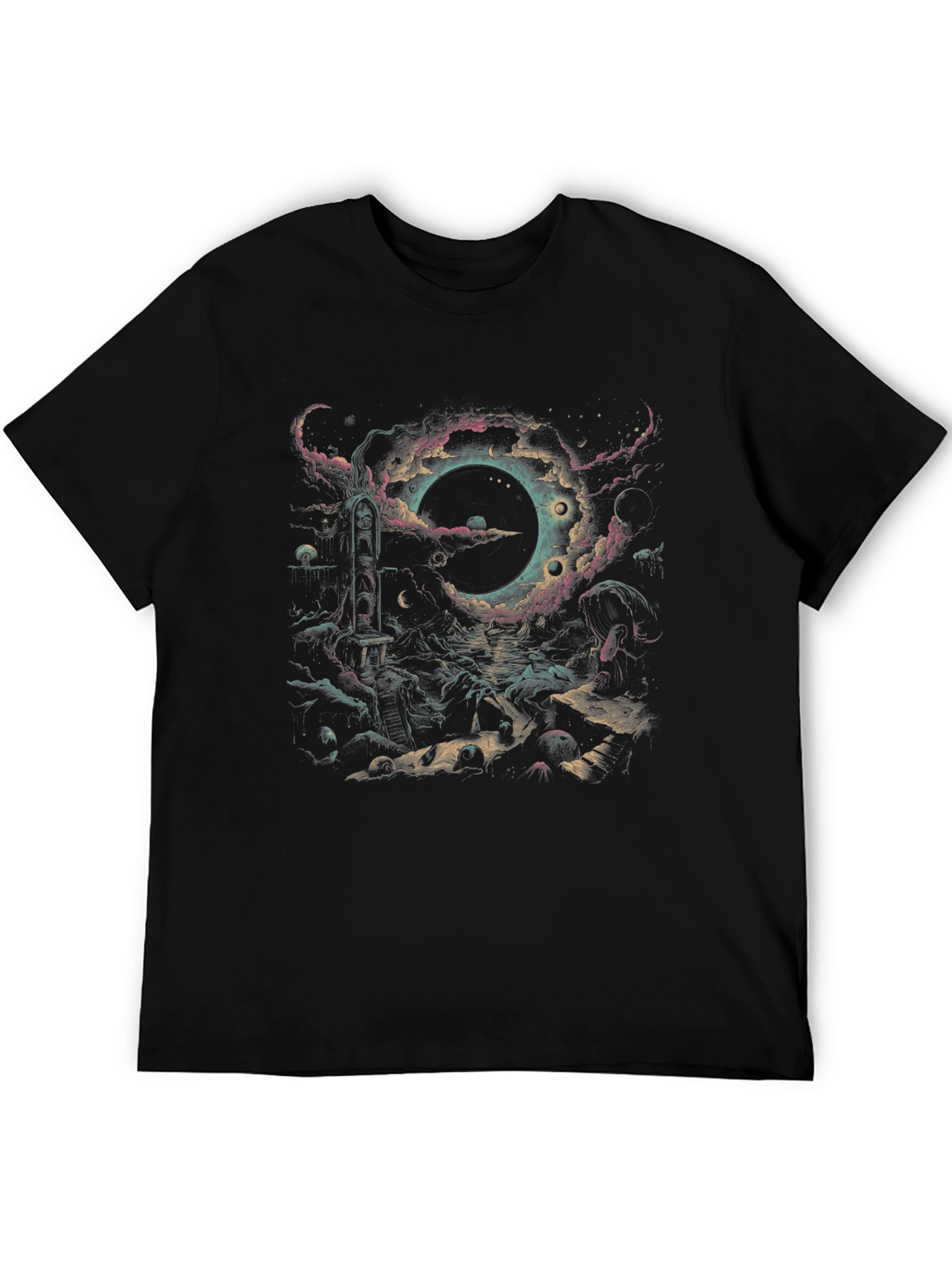 Cosmic Eclipse Graphic Tee - Stylish Black T-Shirt