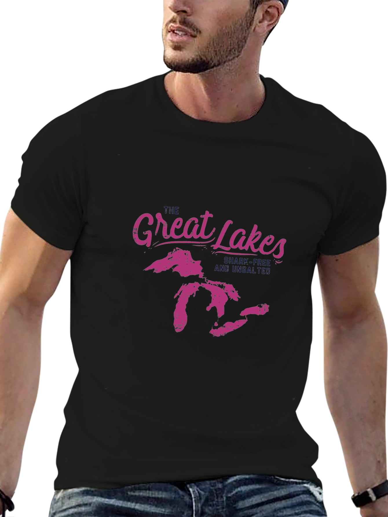 Great Lakes Graphic Print Black T-Shirt