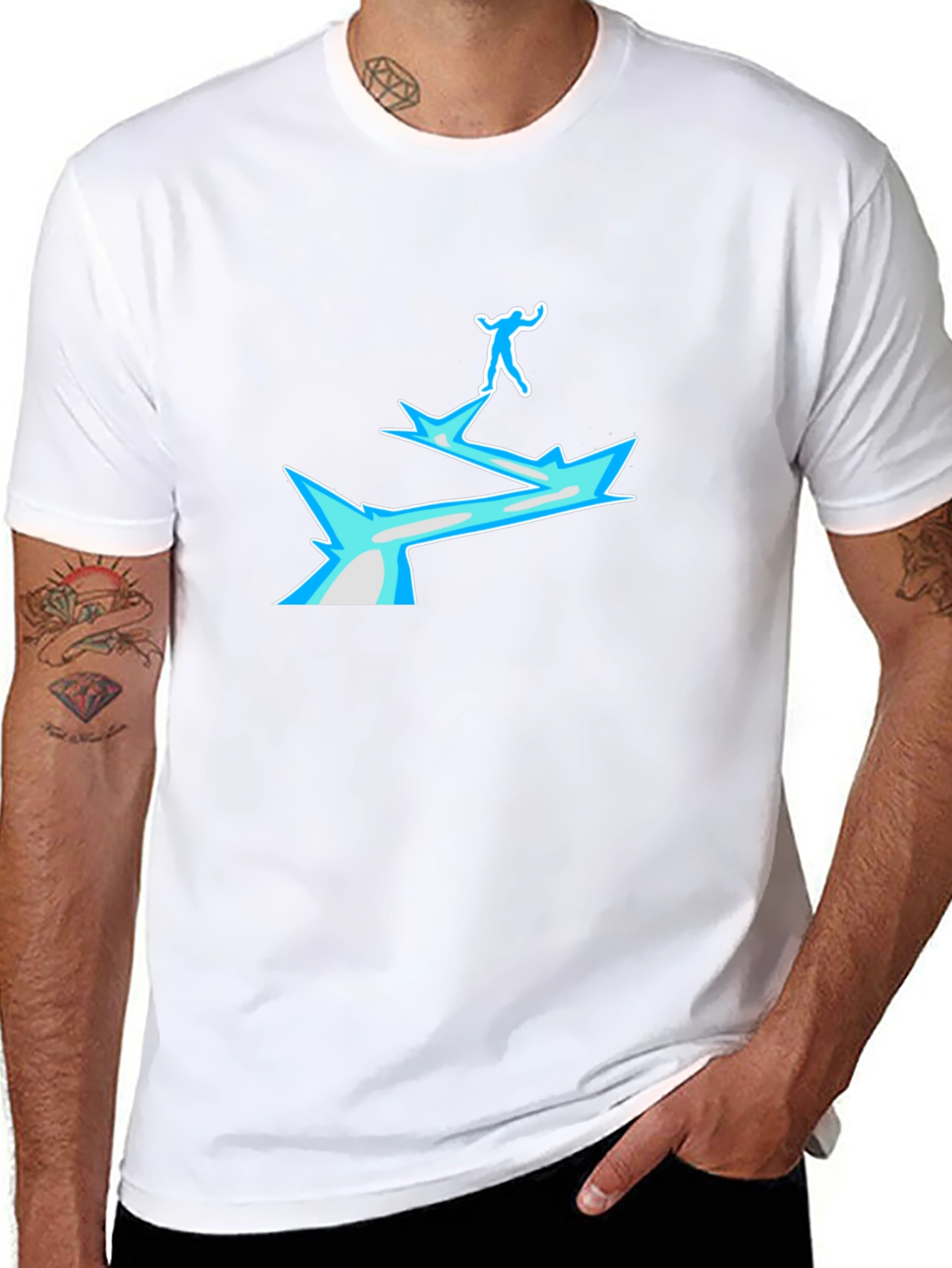Black T-Shirt with Ice Bridge Graphic