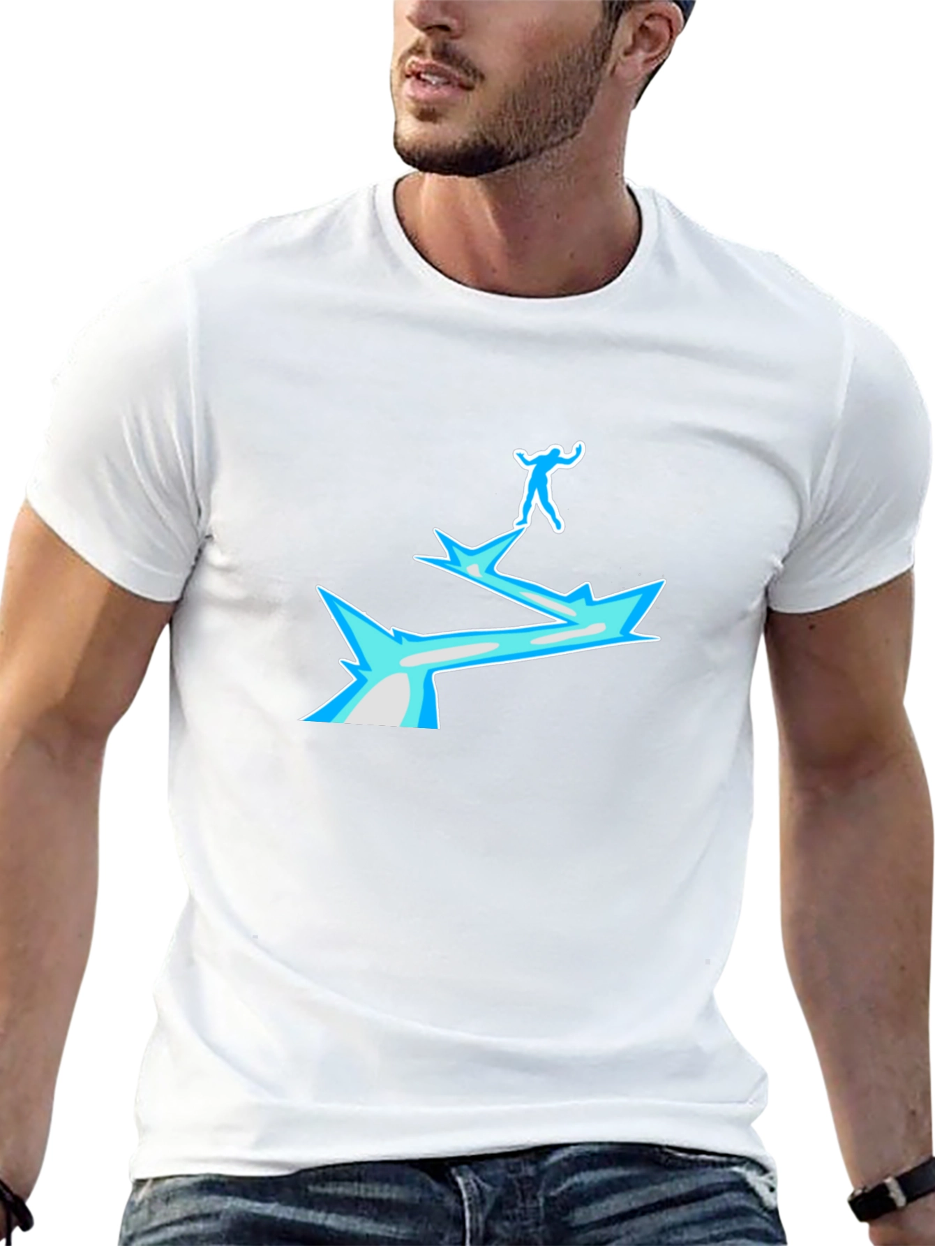 Black T-Shirt with Ice Bridge Graphic
