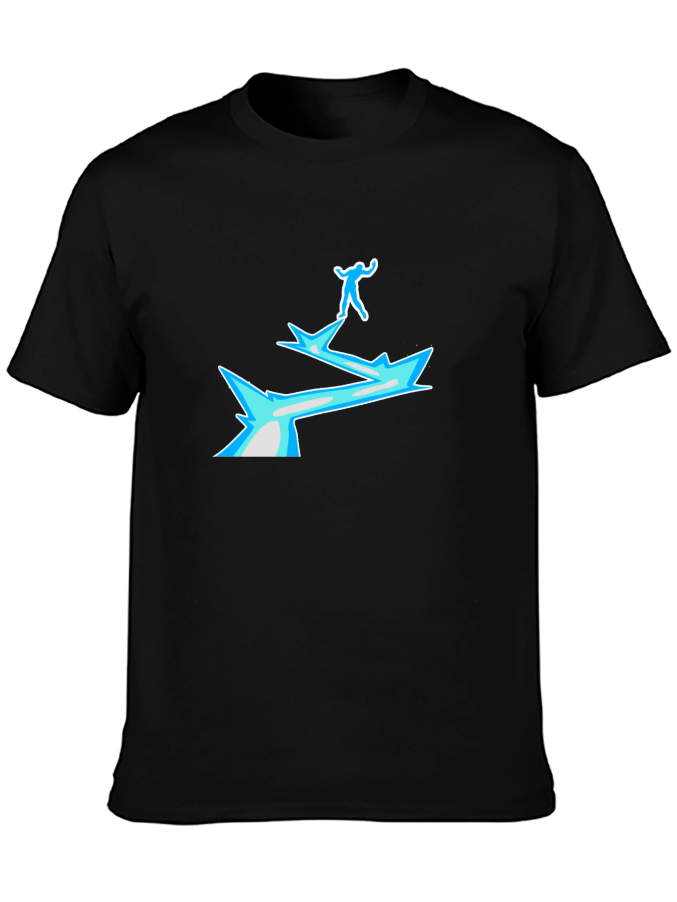 Black T-Shirt with Ice Bridge Graphic