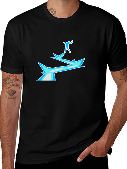Black T-Shirt with Ice Bridge Graphic