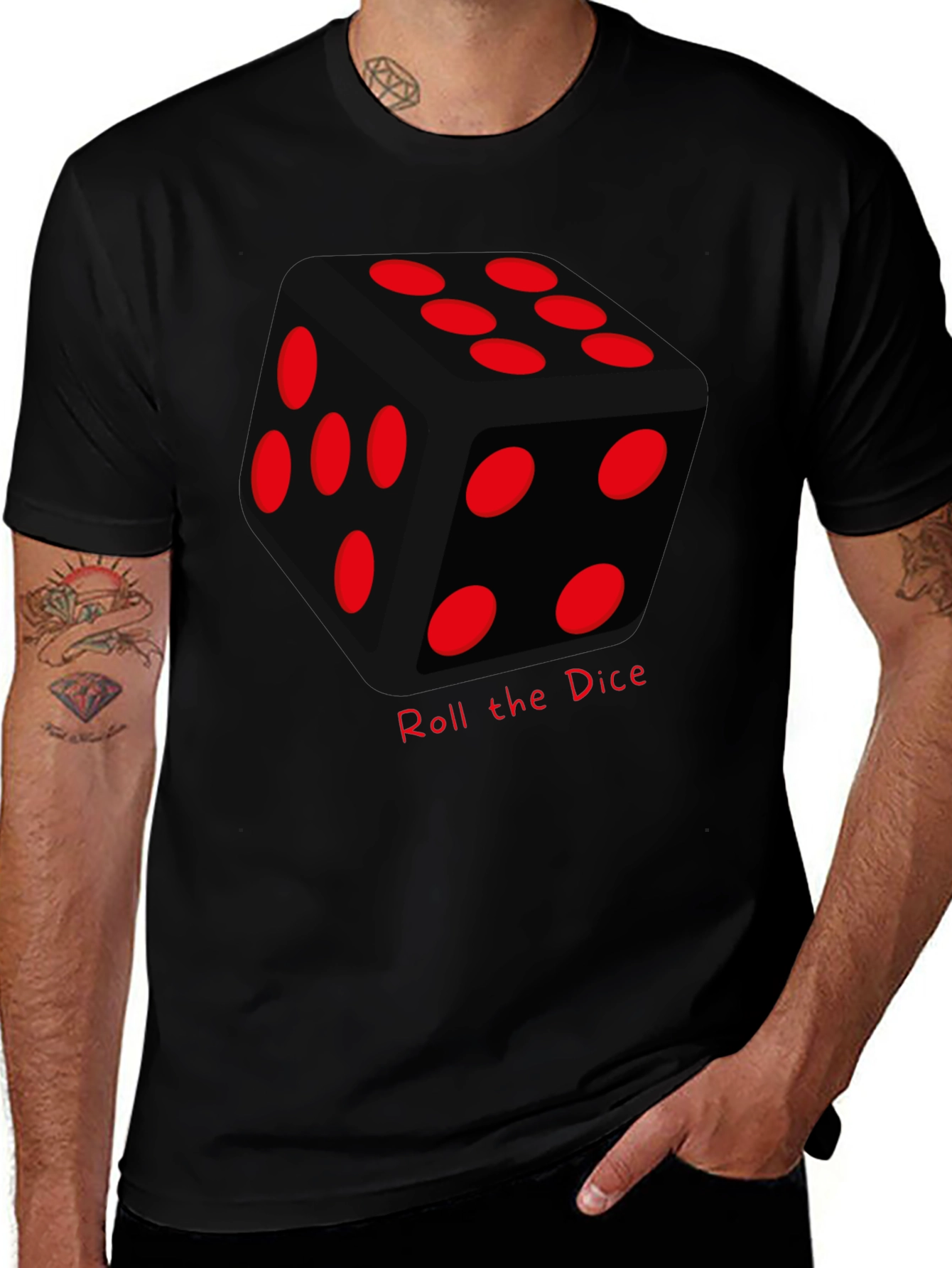 Roll the Dice Graphic Tee - Lucky Black T-Shirt