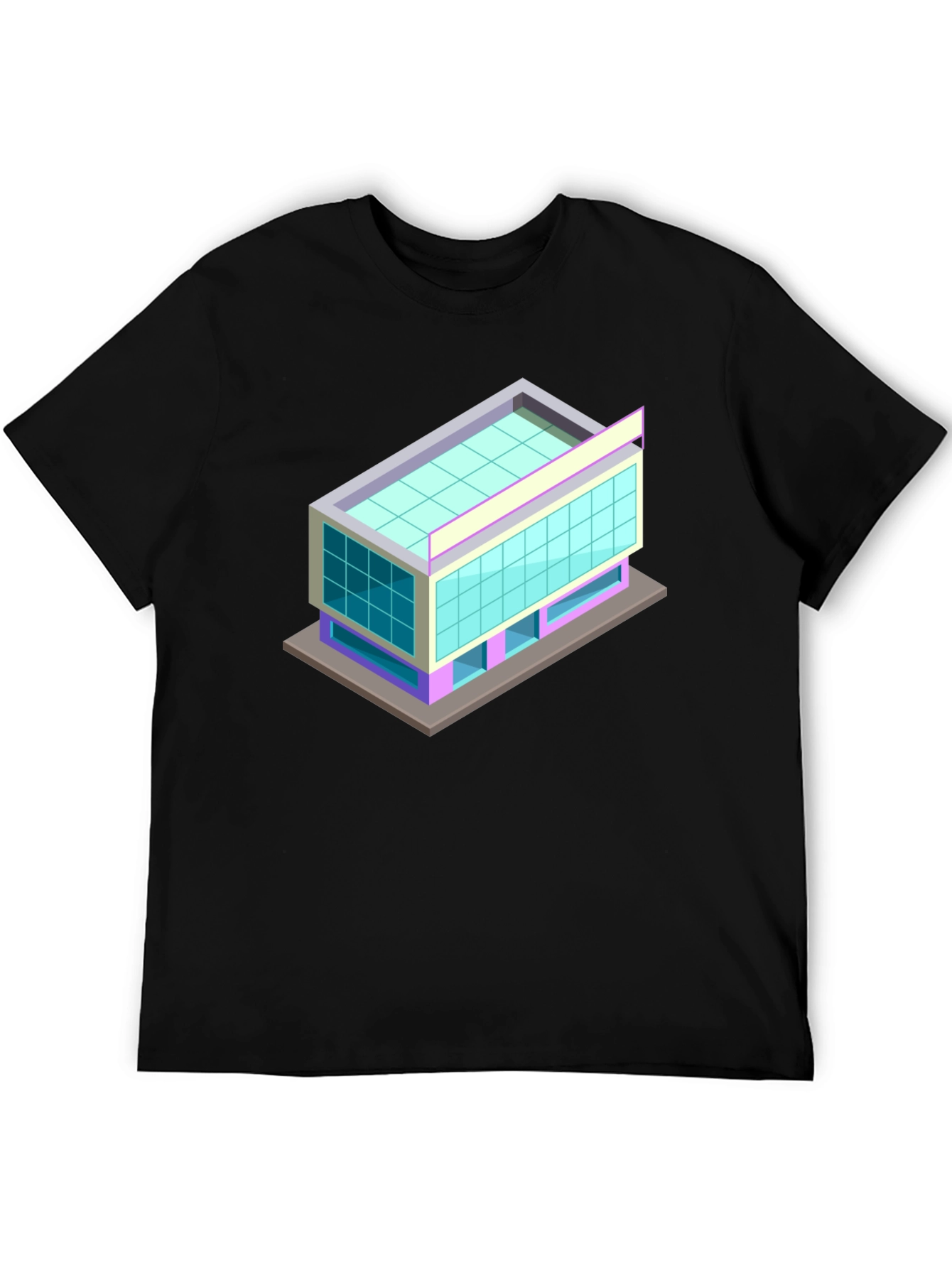Isometric Building Graphic Tee - Modern Architecture Style
