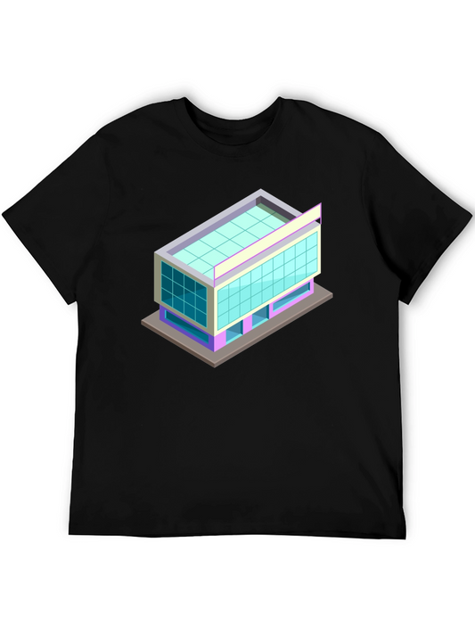 Isometric Building Graphic Tee - Modern Architecture Style