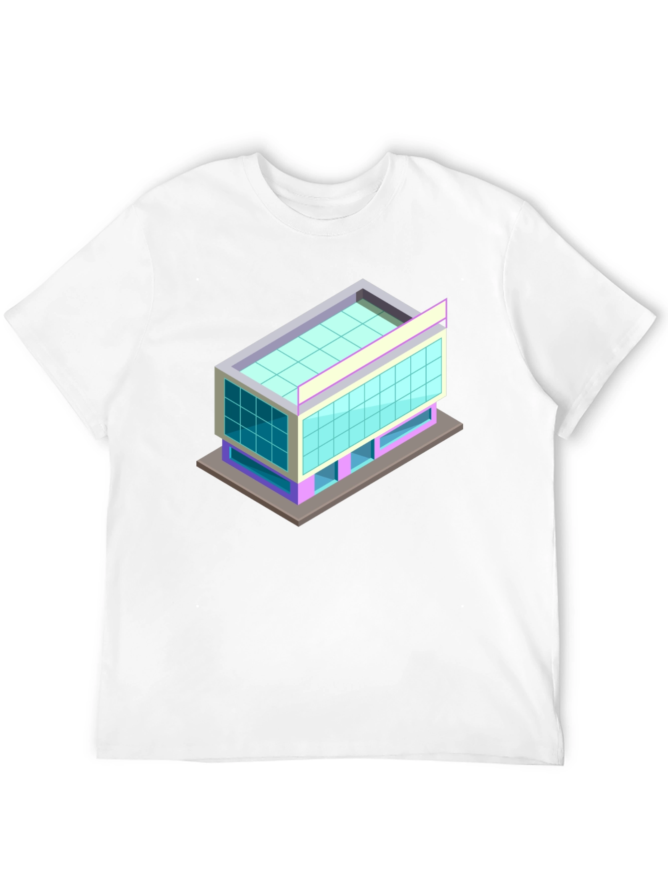 Isometric Building Graphic Tee - Modern Architecture Style