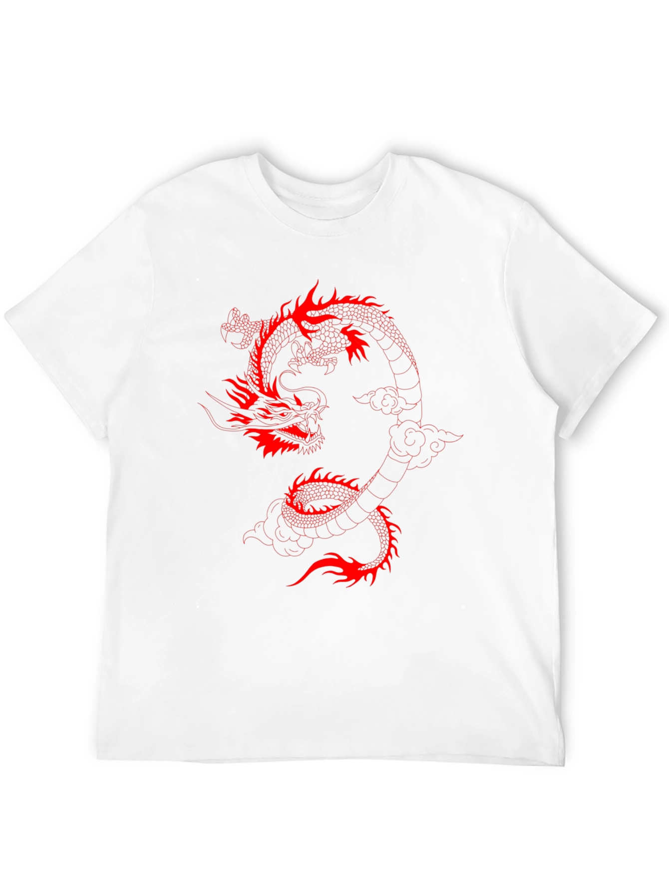 Black T-Shirt with Red Dragon Graphic