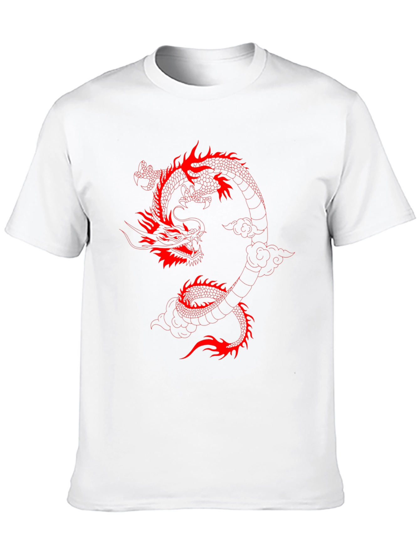 Black T-Shirt with Red Dragon Graphic