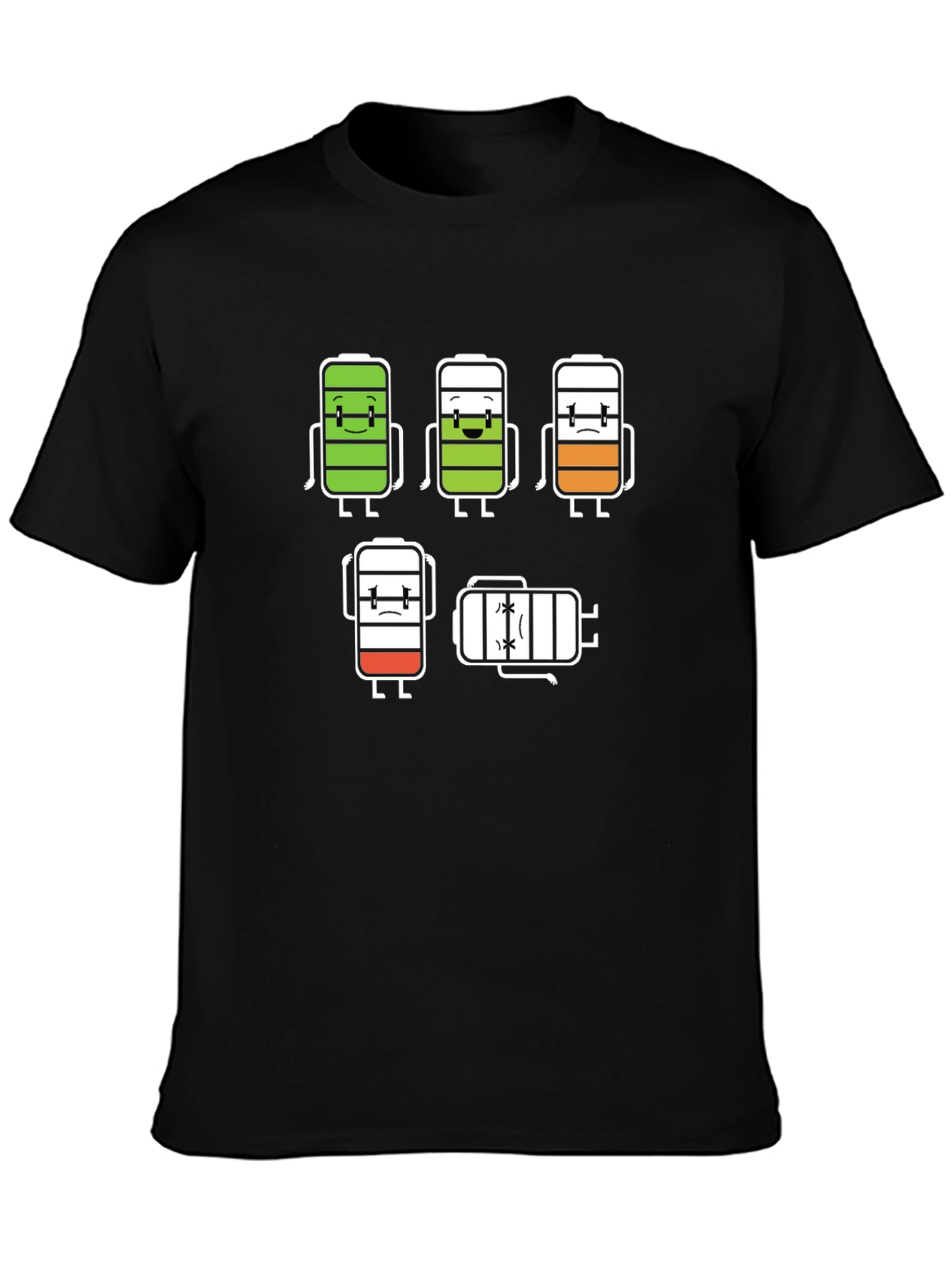 Battery Life Humor Graphic T-Shirt - Black