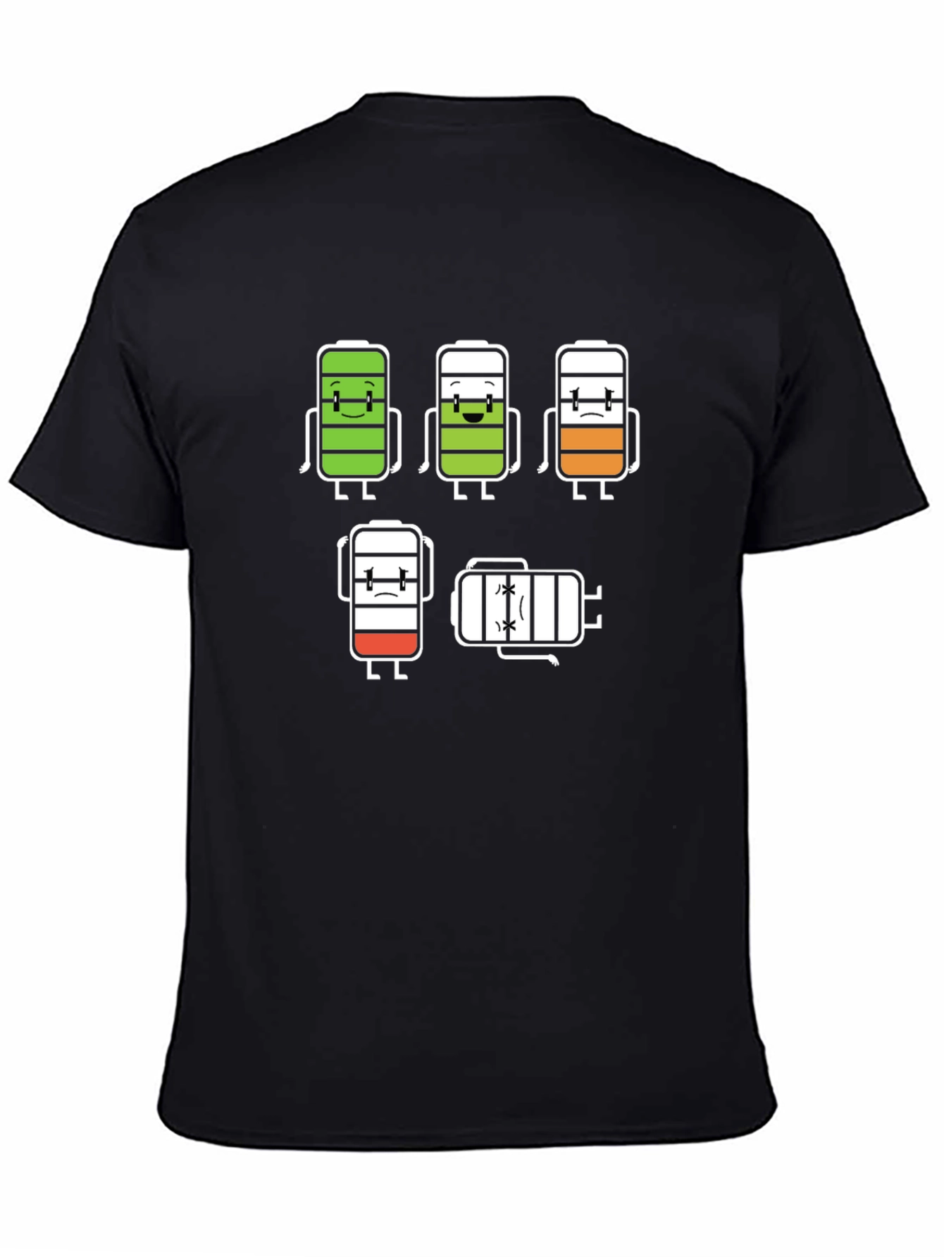 Battery Life Humor Graphic T-Shirt - Black