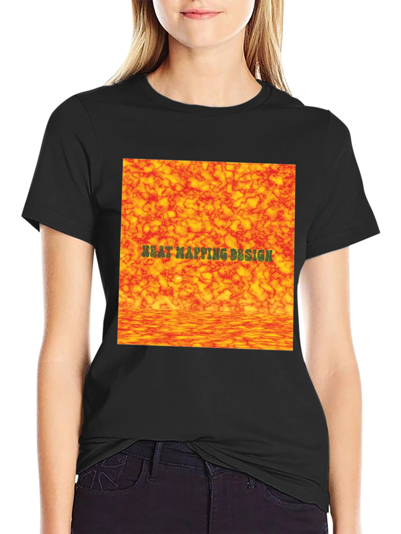 Heat Mapping Design Black T-Shirt