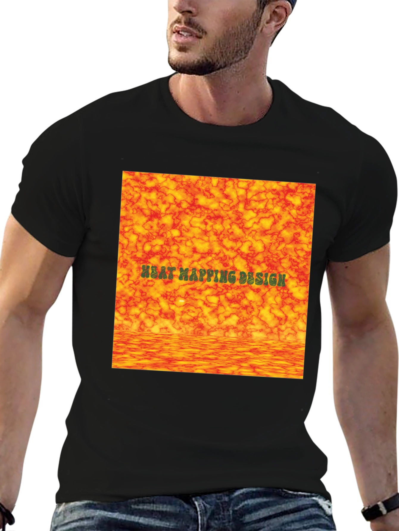 Heat Mapping Design Black T-Shirt
