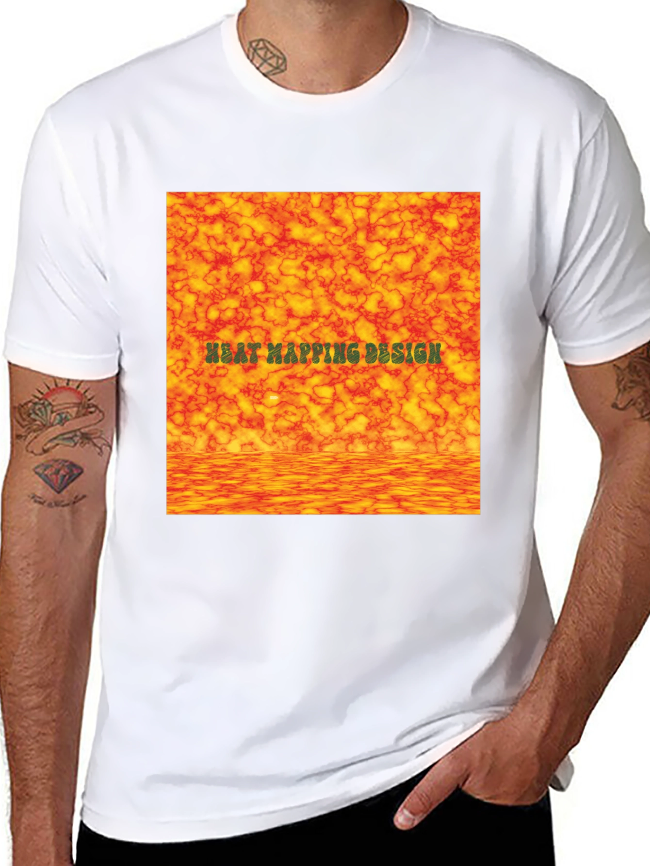 Heat Mapping Design Black T-Shirt