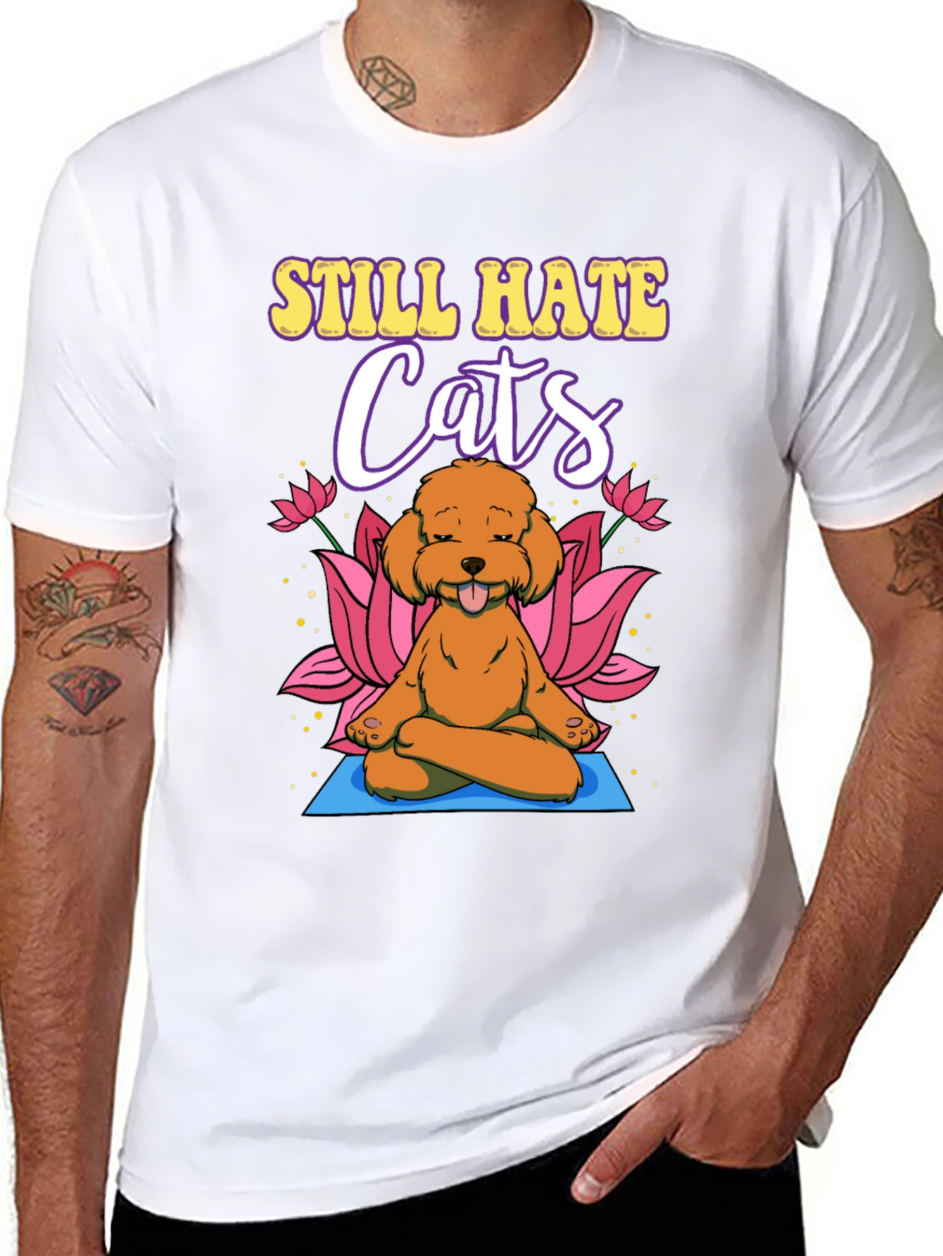Still Hate Cats Yoga Dog Graphic T-Shirt
