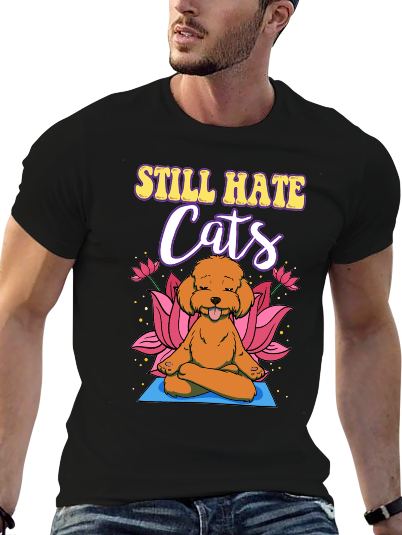 Still Hate Cats Yoga Dog Graphic T-Shirt