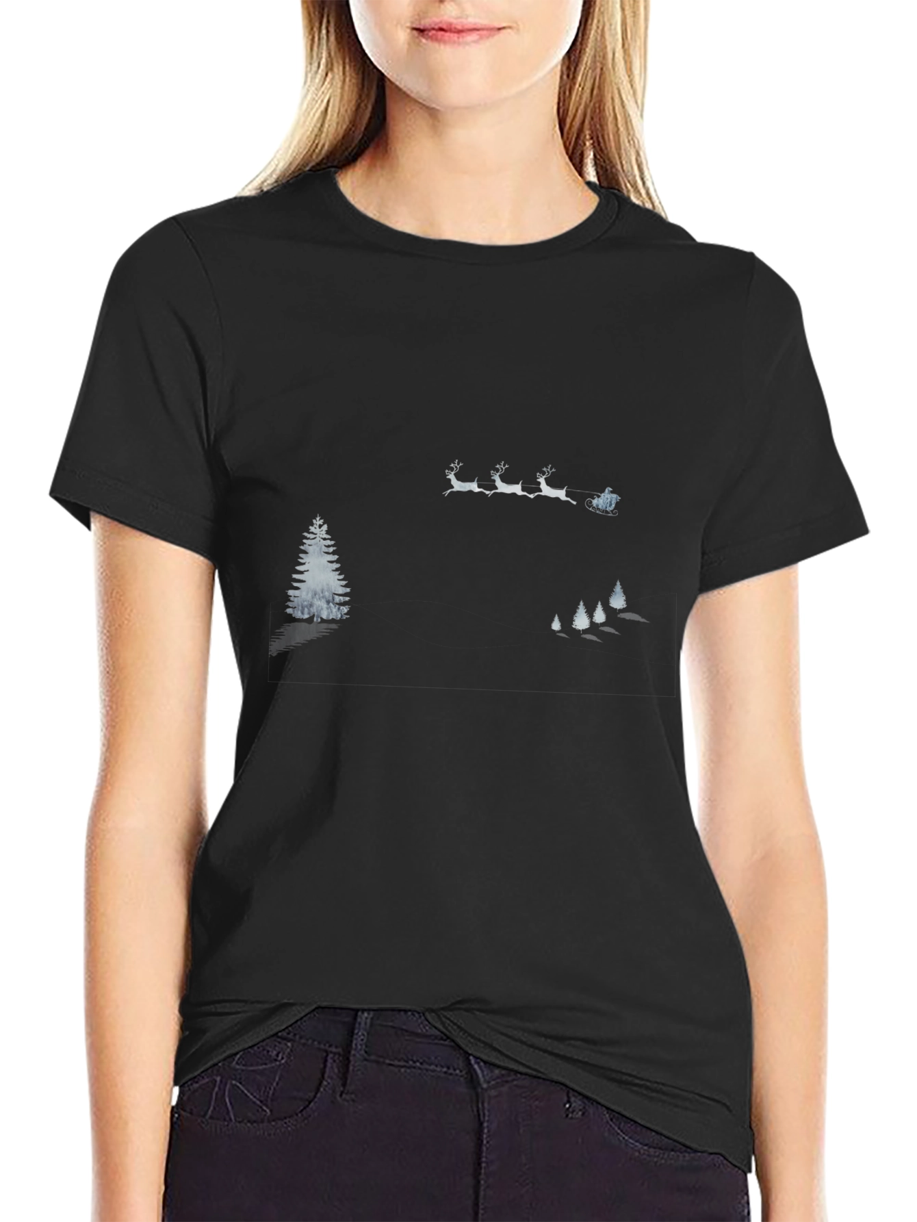 Winter Scene Graphic Tee - Black