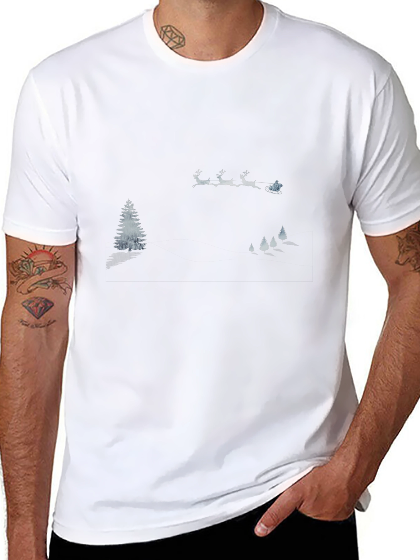 Winter Scene Graphic Tee - Black