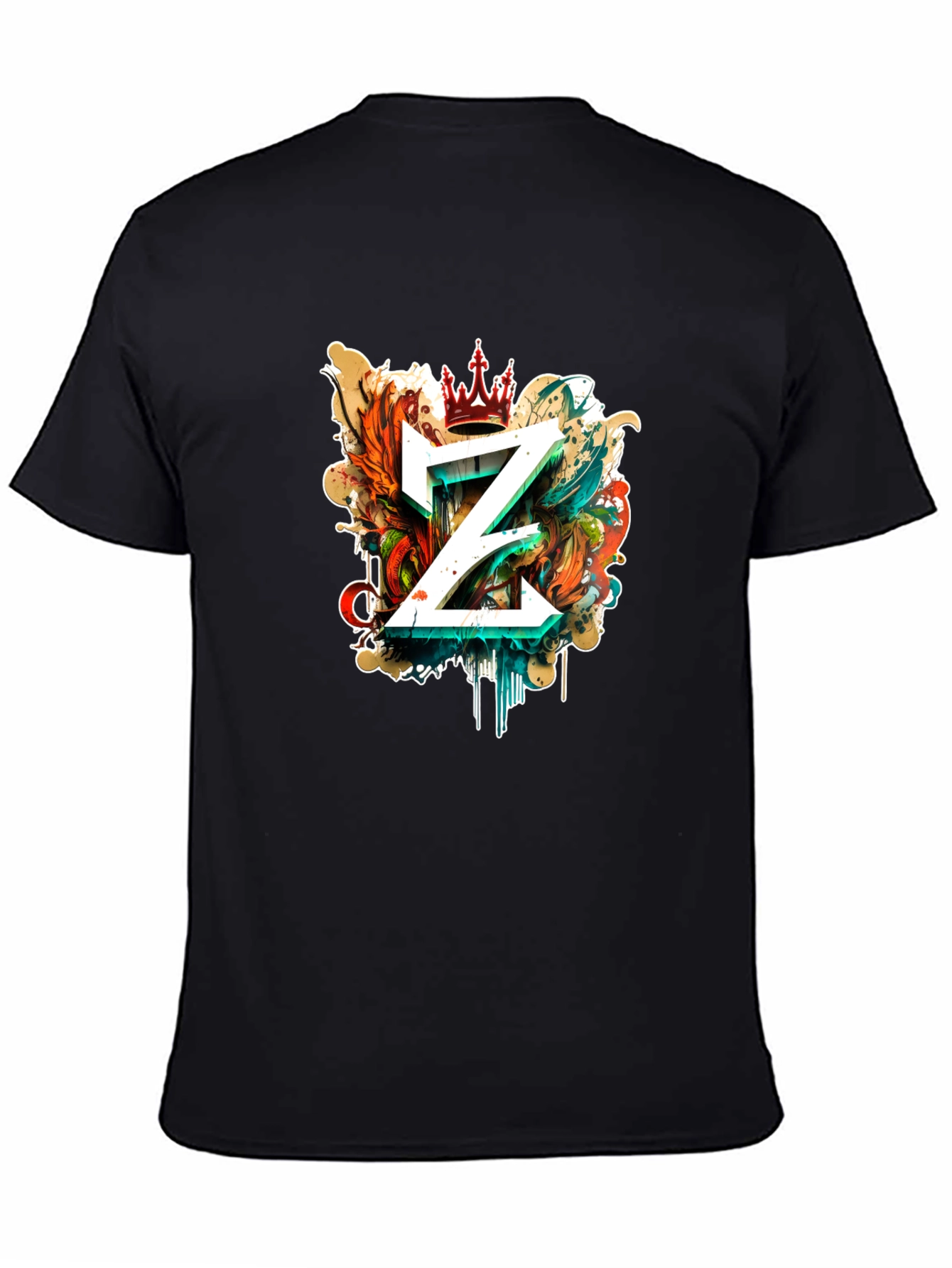 Mens Black T-Shirt with Z Graphic