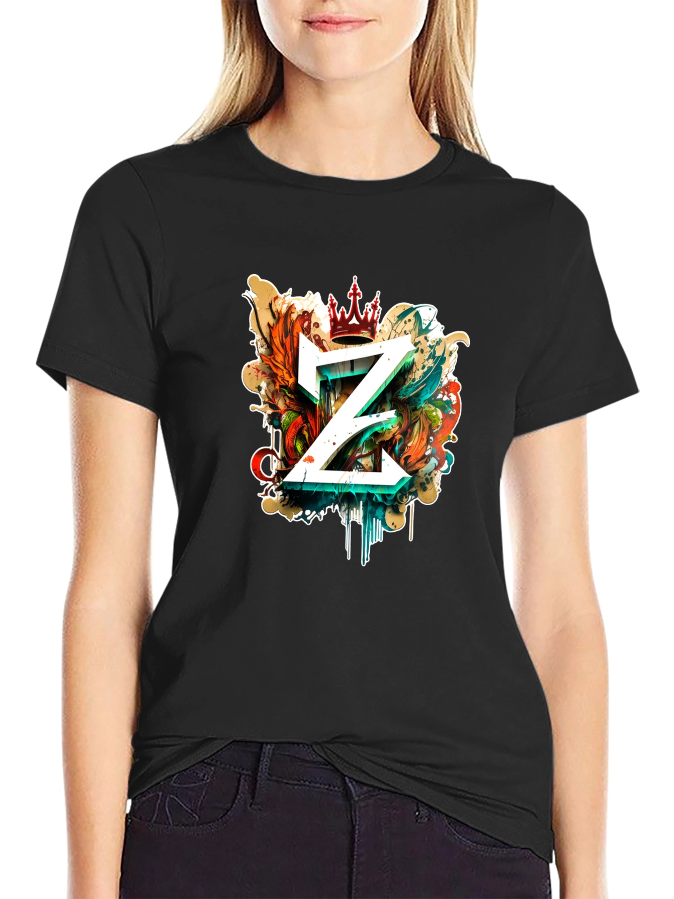 Mens Black T-Shirt with Z Graphic