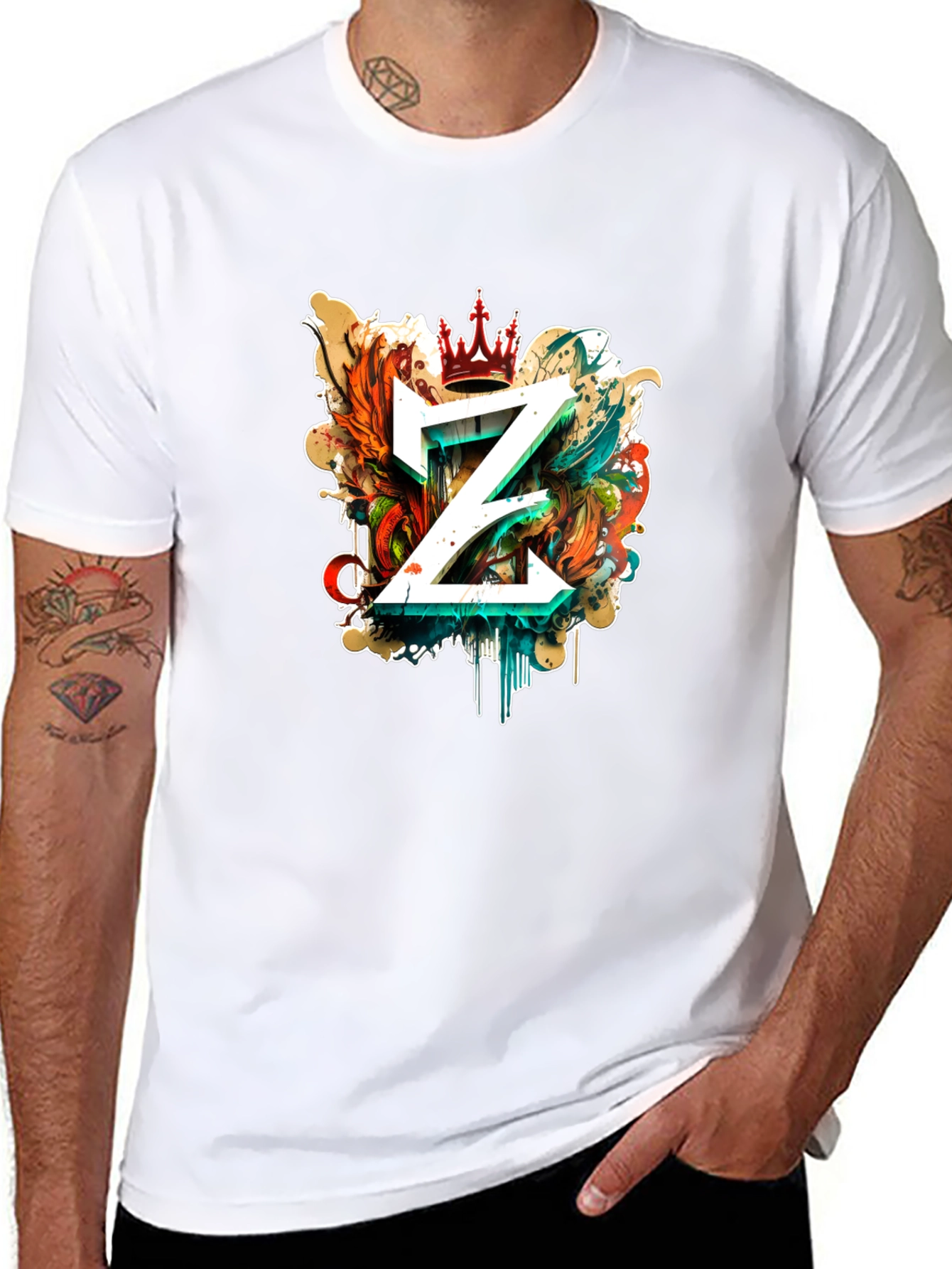 Mens Black T-Shirt with Z Graphic