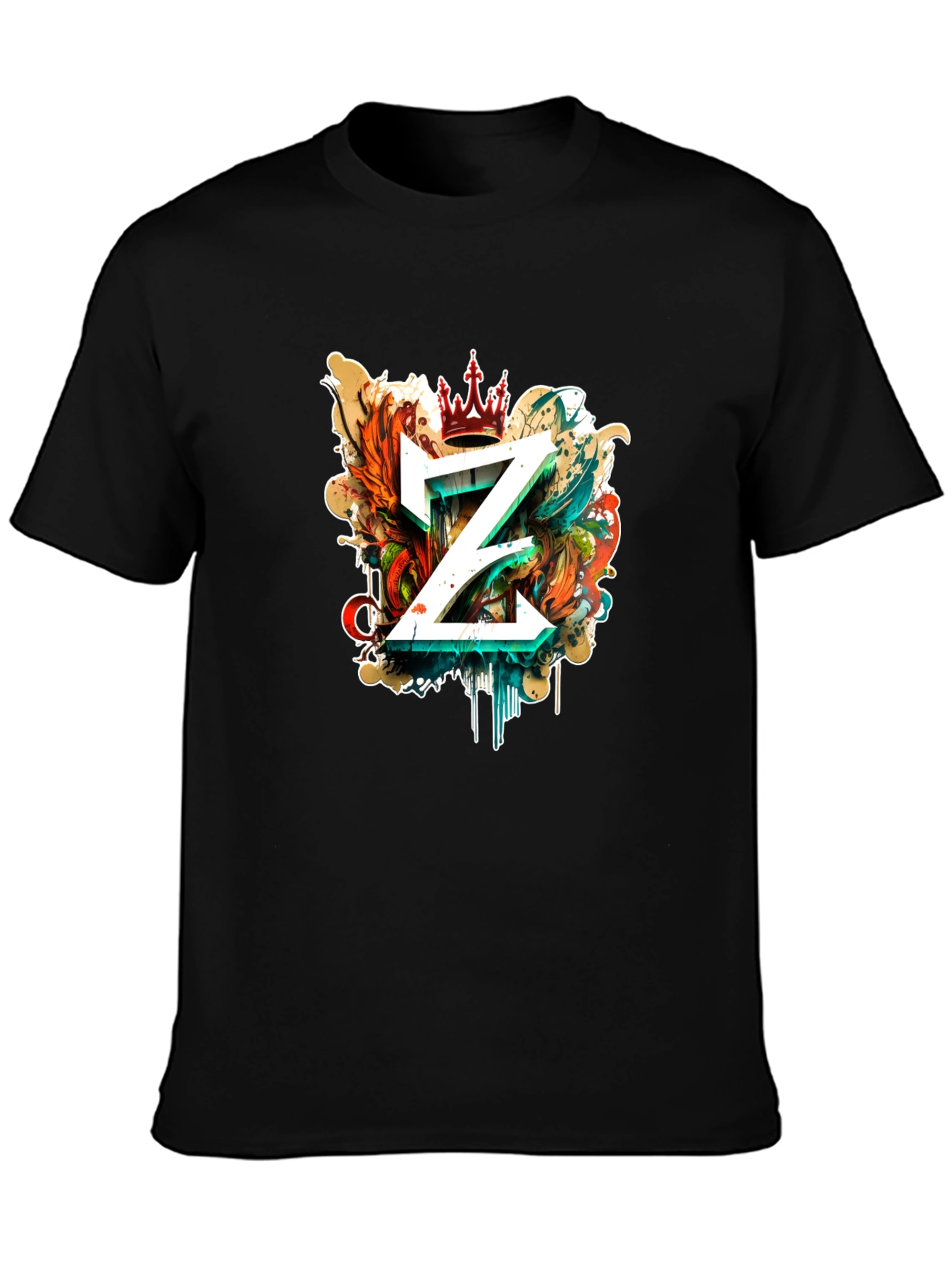 Mens Black T-Shirt with Z Graphic