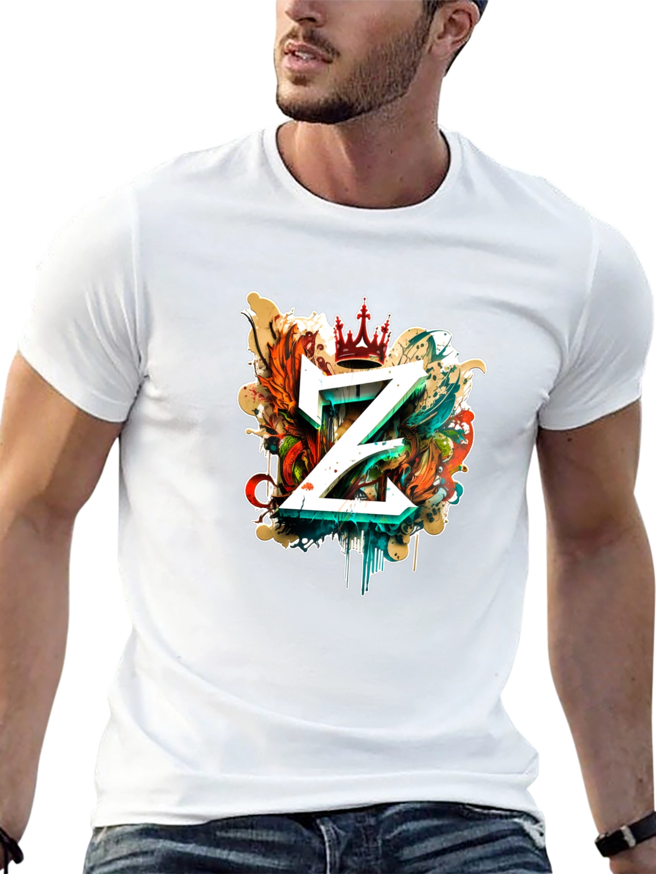 Mens Black T-Shirt with Z Graphic