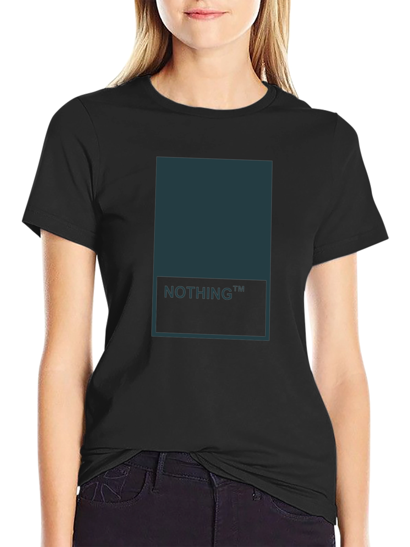 Minimalist Nothing Graphic Tee - Black