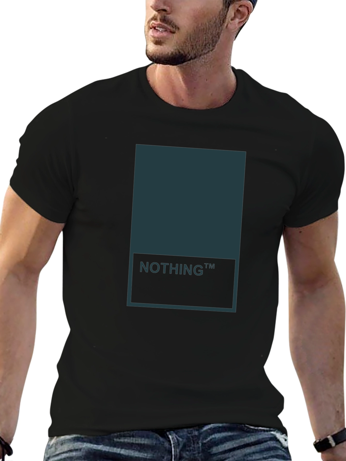 Minimalist Nothing Graphic Tee - Black