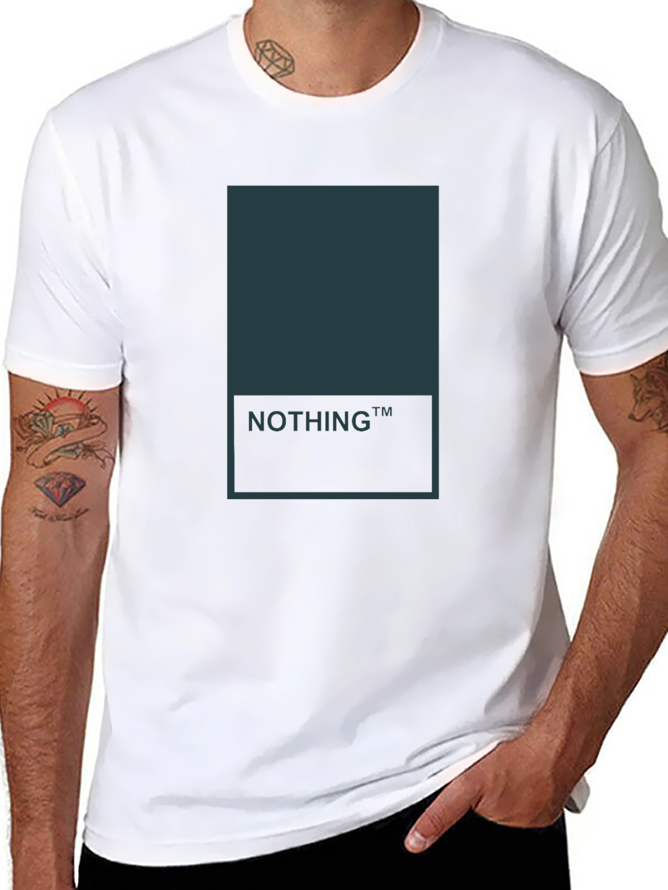 Minimalist Nothing Graphic Tee - Black