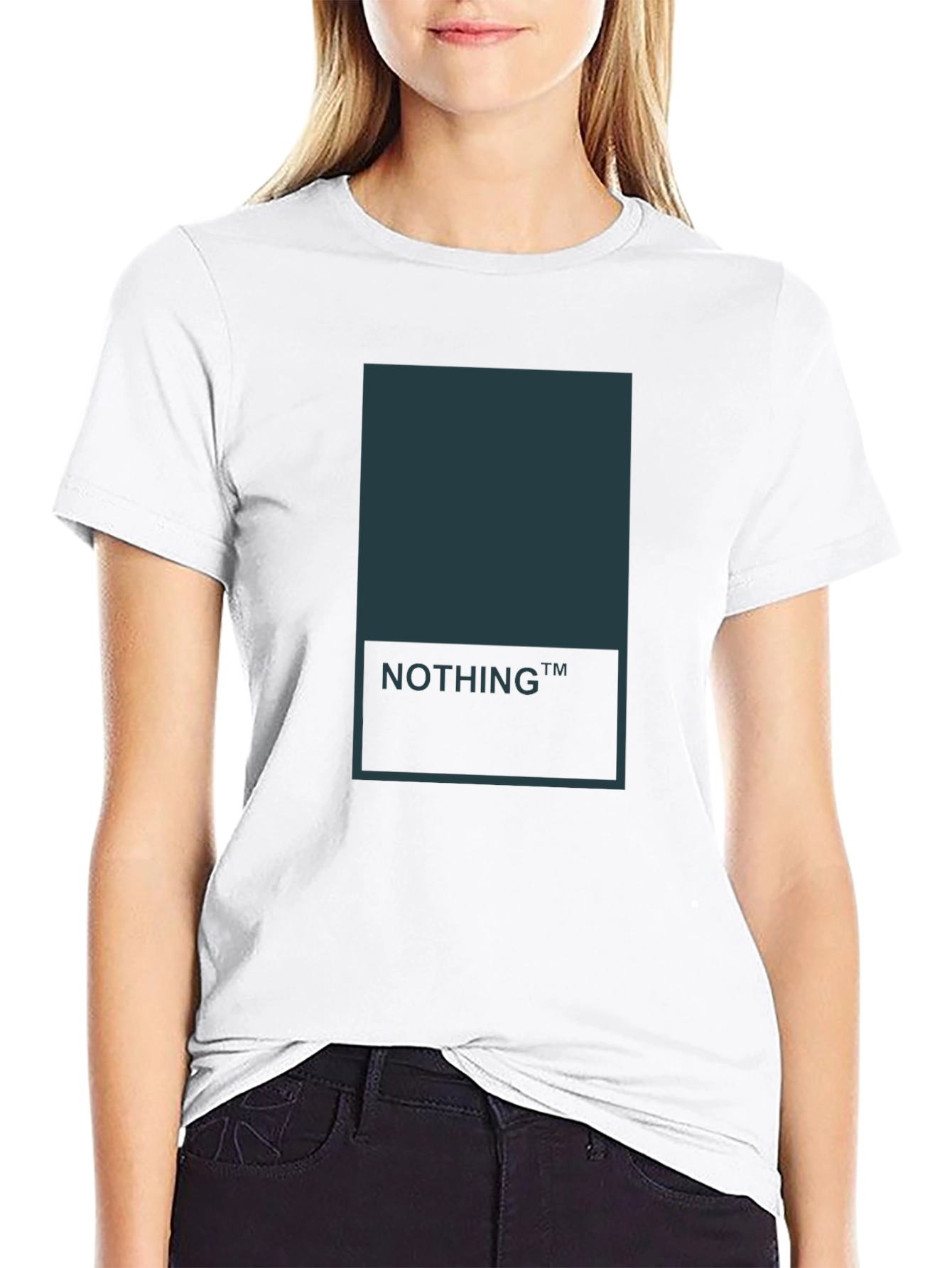 Minimalist Nothing Graphic Tee - Black