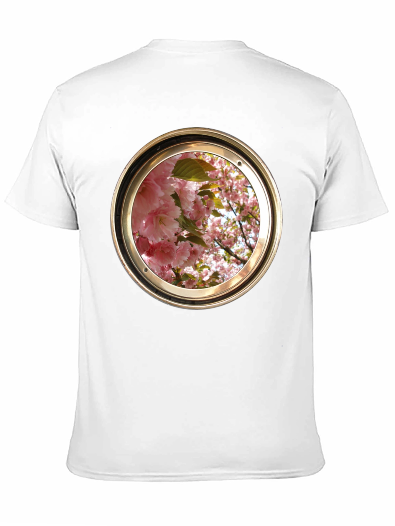 Floral Porthole Graphic Tee - Unique Design