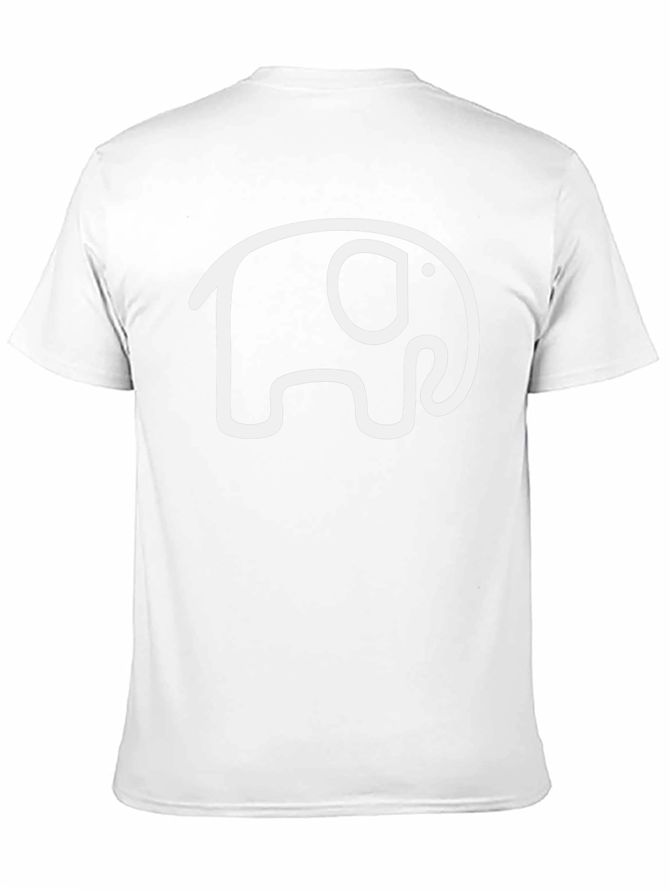 Elephant Outline Graphic Tee - Casual Black T-Shirt