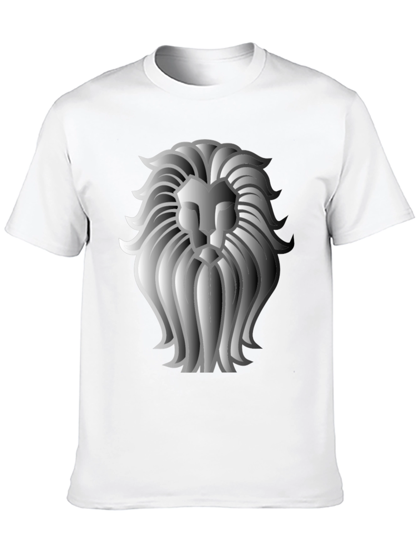 Lion Graphic Print Crew Neck T-Shirt - Black