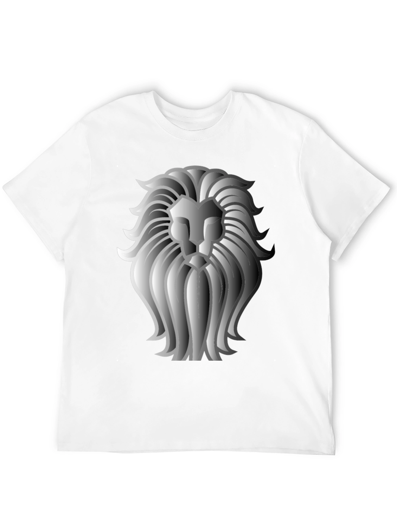 Lion Graphic Print Crew Neck T-Shirt - Black