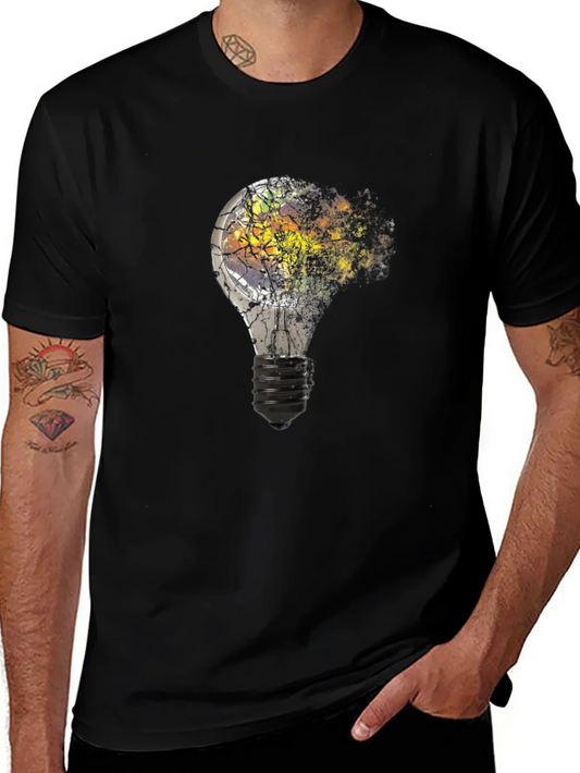 Shattered Light Bulb Graphic T-Shirt