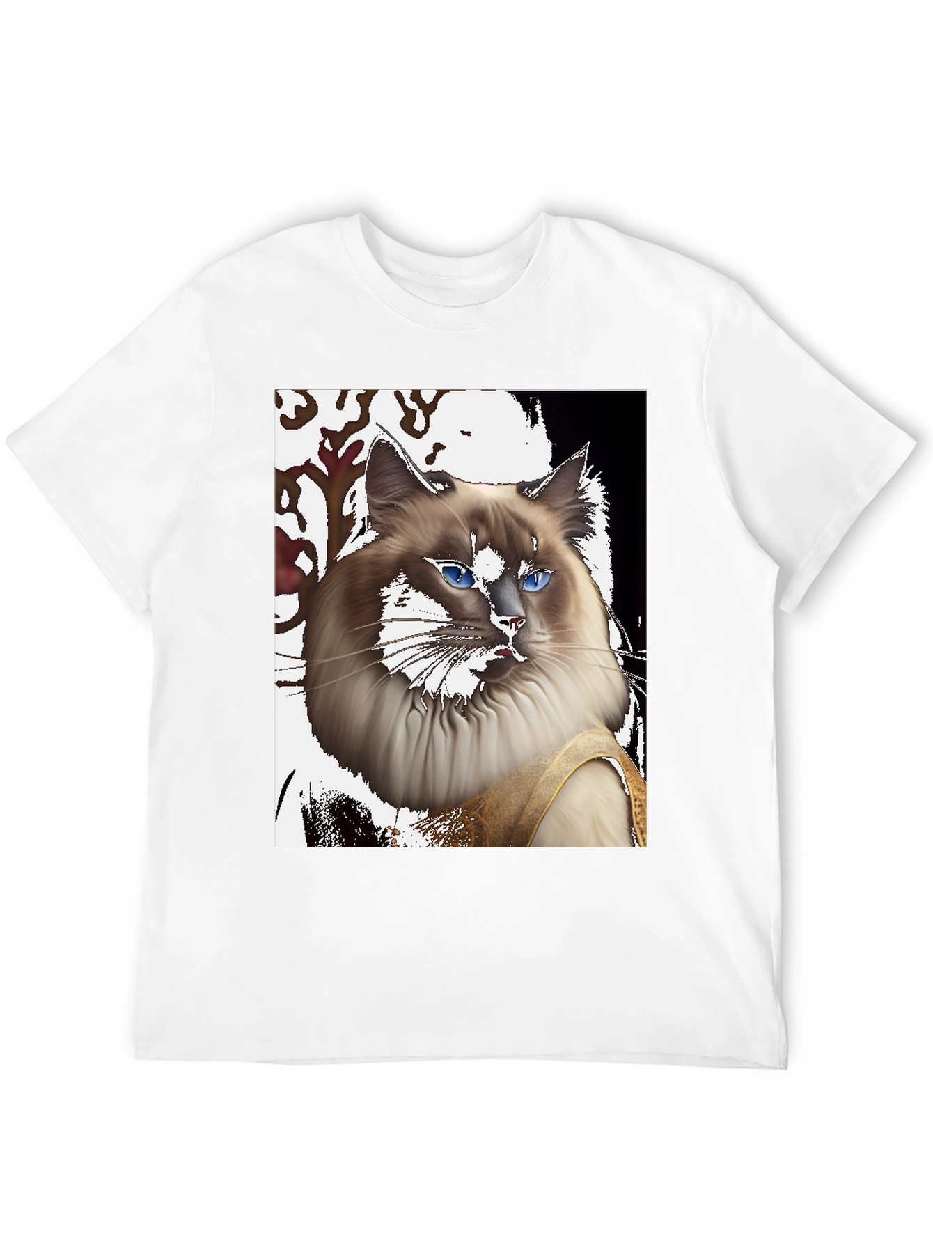 Ragdoll Cat Portrait T-Shirt - Unique Artistic Design