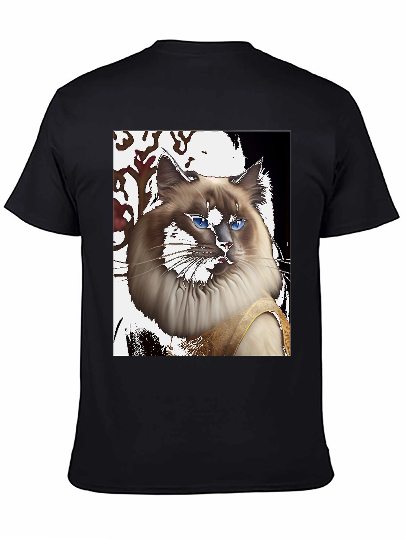 Ragdoll Cat Portrait T-Shirt - Unique Artistic Design
