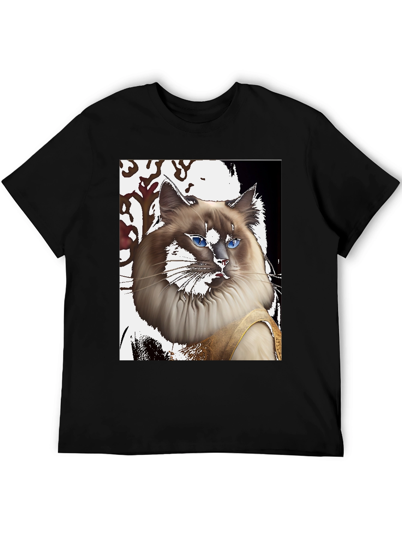 Ragdoll Cat Portrait T-Shirt - Unique Artistic Design