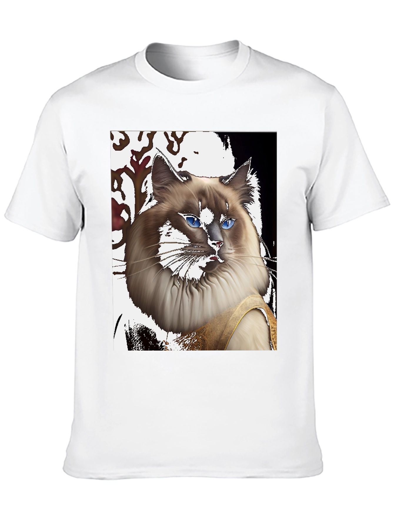 Ragdoll Cat Portrait T-Shirt - Unique Artistic Design