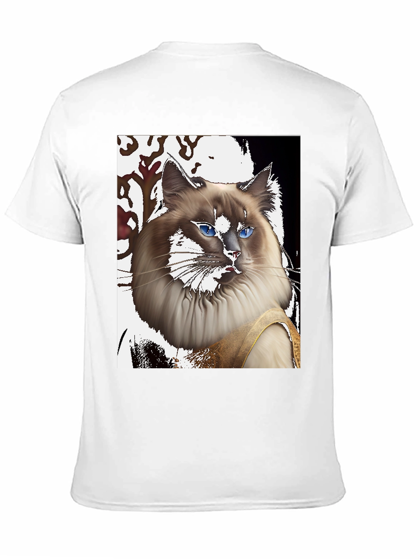 Ragdoll Cat Portrait T-Shirt - Unique Artistic Design