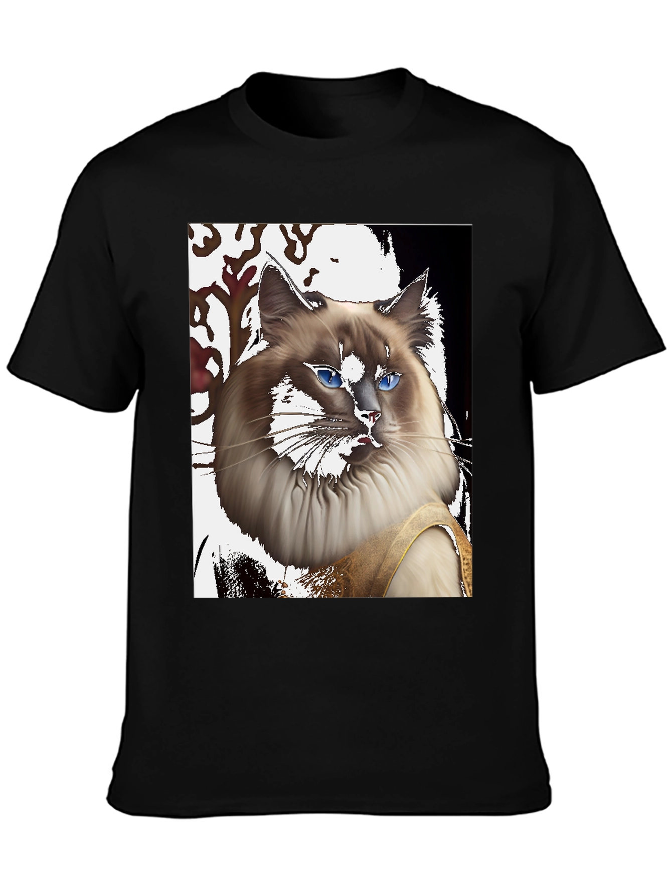 Ragdoll Cat Portrait T-Shirt - Unique Artistic Design