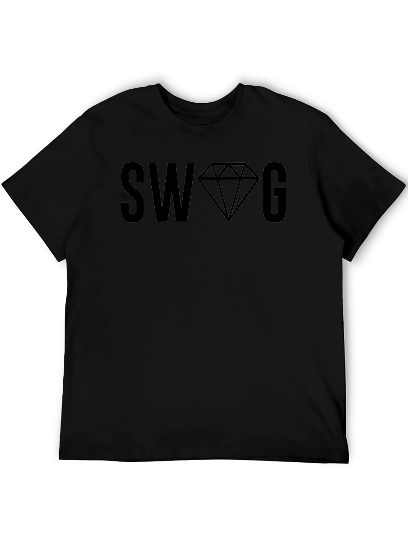 Mens Black SWAG Graphic T-Shirt