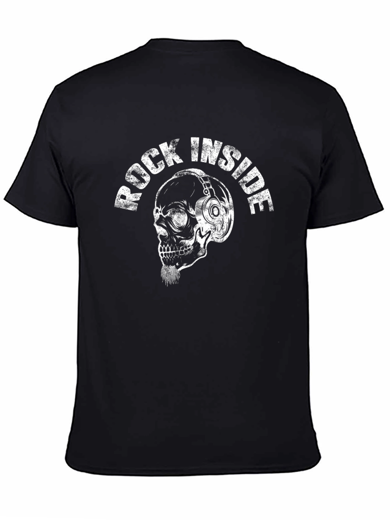 Rock Inside Skull Graphic Black T-Shirt