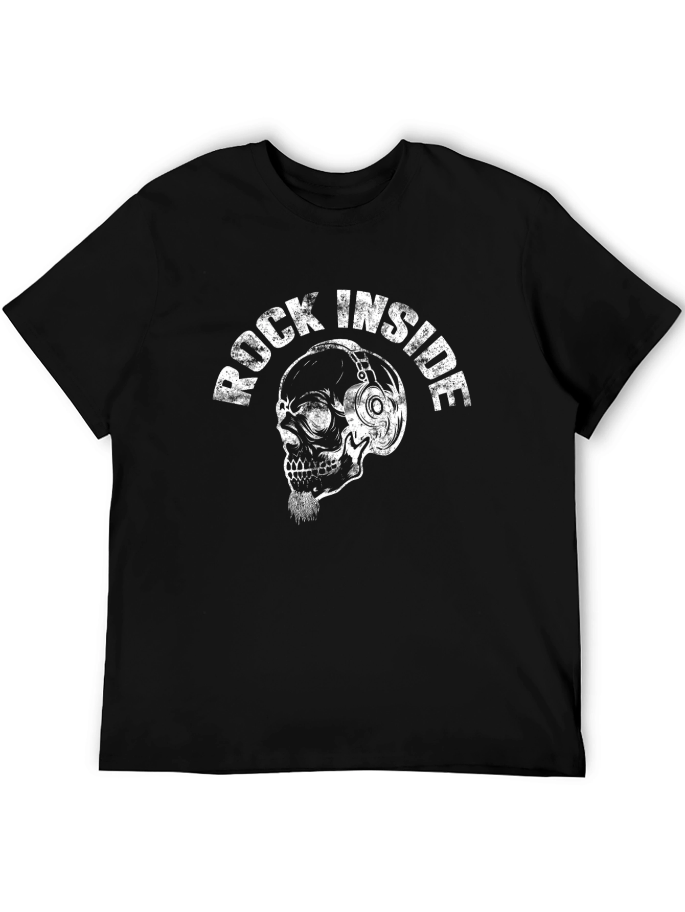 Rock Inside Skull Graphic Black T-Shirt
