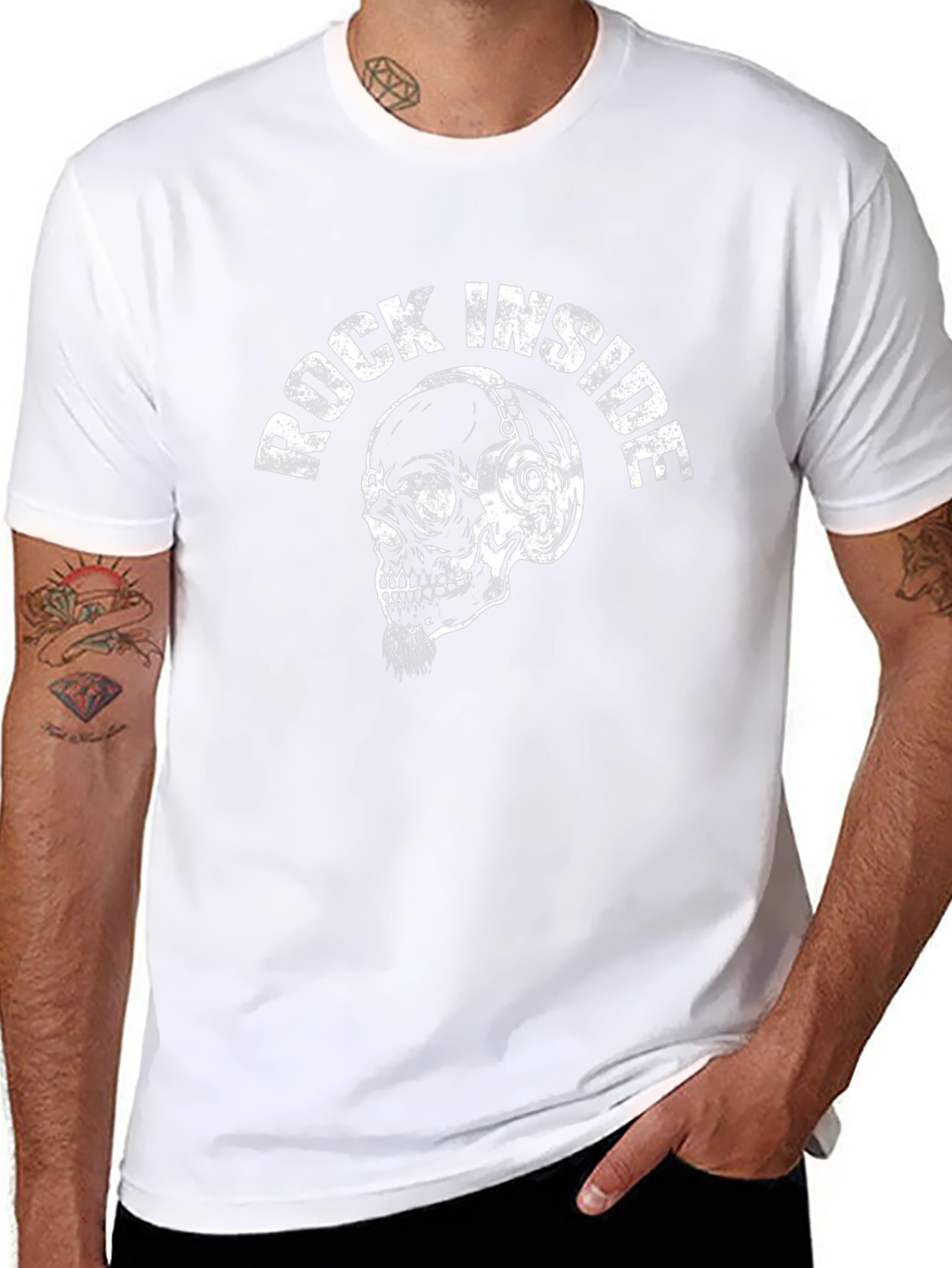 Rock Inside Skull Graphic Black T-Shirt